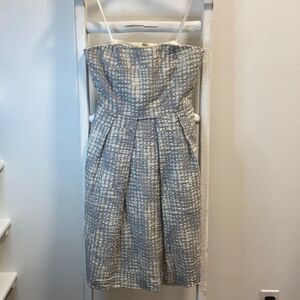J. Crew Women's Dress Strapless Gray/Ivory Size 2
